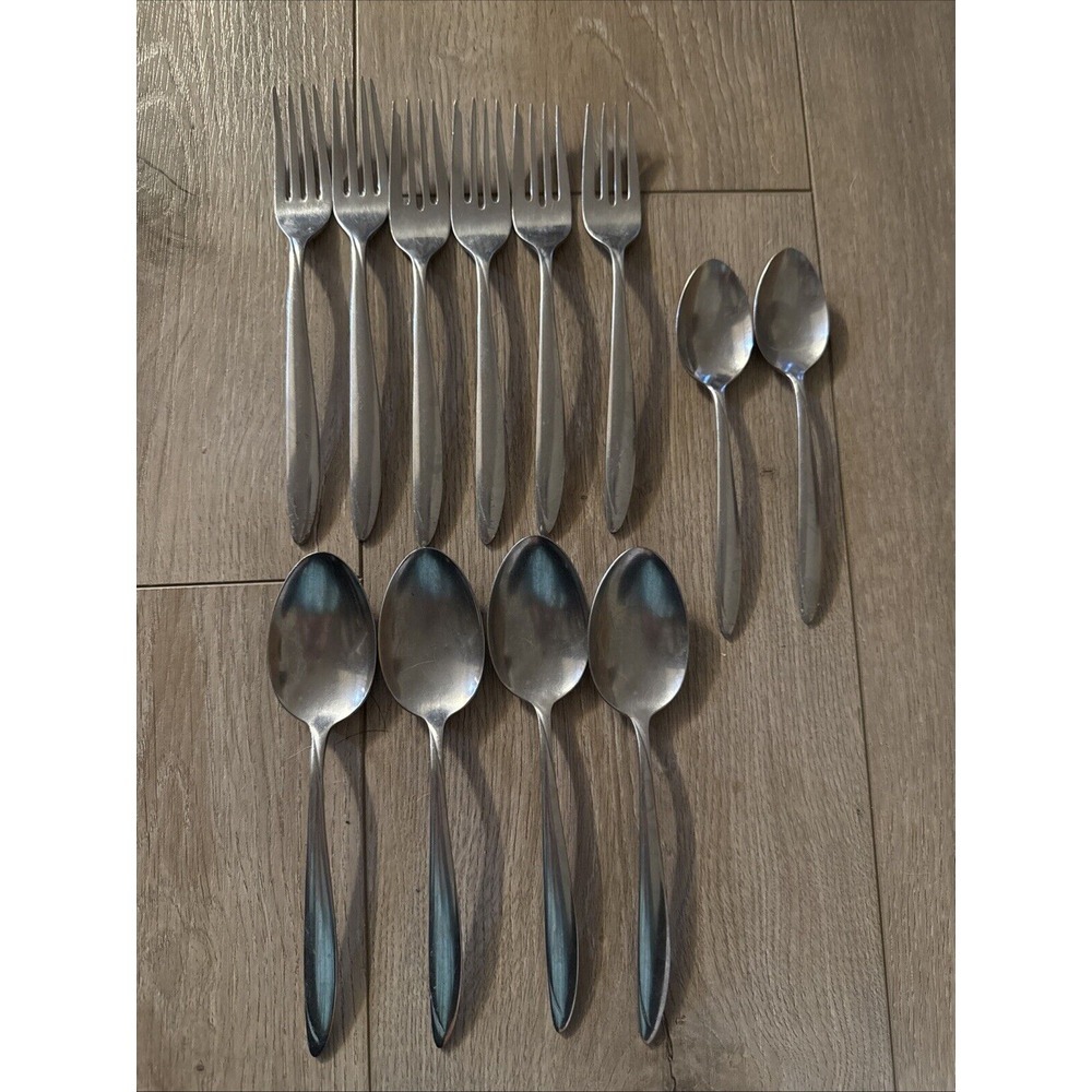 Lot of 12 Stegor Spiral Stainless Flatware Replacement Pieces By Gorham Silver